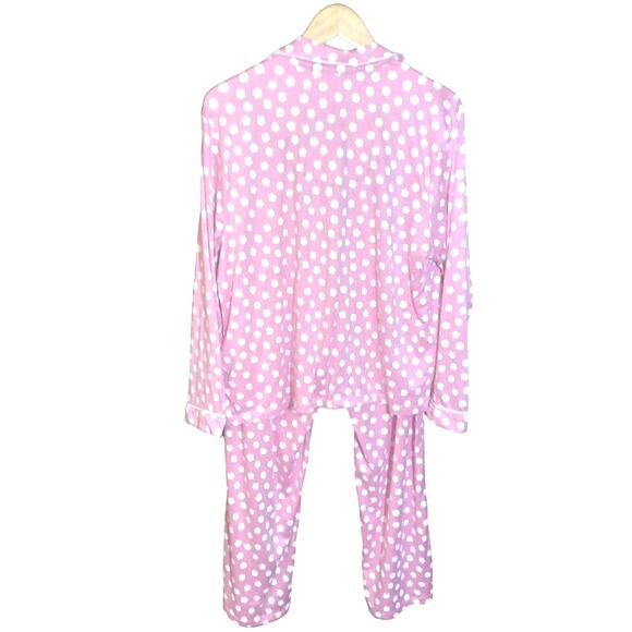 Kate Spade New York Womens Pink With White Flower Print Pajama Set Size XL - Picture 2 of 9